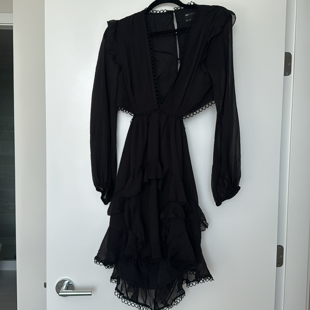 ASOS Black Ruffle Mini Dress - Picture 4 of 12